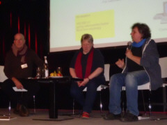 Wolfgang Ehmke, Claudia Baitinger und Ursula Schnberger auf dem Podium, Berlin, 20.06.2015 - Foto: Klaus Schramm