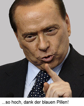 Berlusconi ber den Aktionkurs eines Pharmaproduzenten