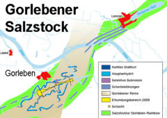 Salzstock Gorleben - westlich und stlich der Elbe