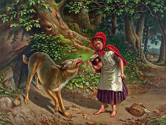 Rotkppchen und der Wolf - Grafik: 27707 - Creative-Commons-Lizenz CC0