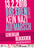 Blockade gegen Neonazi-Aufmarsch in Dresden am 13. Februar