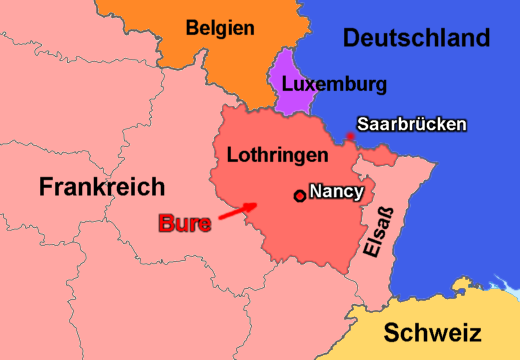 Karte von Bure, Lothringen - Grafik: RN - Creative-Commons-Lizenz Namensnennung Nicht-Kommerziell 3.0
