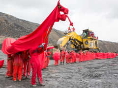 Aktion gegen Kohle-Tagebau in Wales - Foto: Reclaim the Power