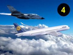 Lufthansa-Jet und Abfangjäger, vierter Terror-Alam 2017 - Grafik: Samy - Creative-Commons-Lizenz Namensnennung Nicht-Kommerziell 3.0