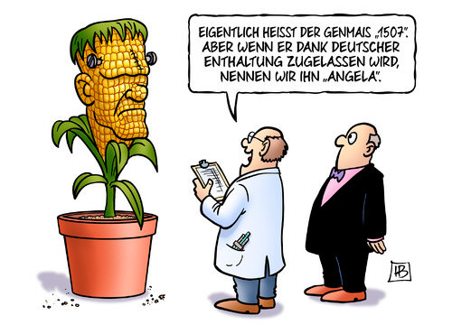 Gen-Mais Angela - Karikatur: Harm Bengen