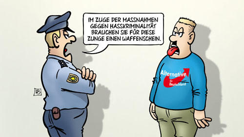 Haßkriminalität - Karikatur: Harm Bengen