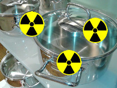 radioaktiver Kochtopf - Grafik: Samy - auf Grundlage eines Fotos: cocoparisienne - Creative-Commons-Lizenz Namensnennung Nicht-Kommerziell 3.0