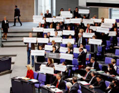 Protest der Linksfraktion im Bundestag