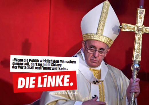 Linkspartei zitiert Papst - Grafik: Linkspartei