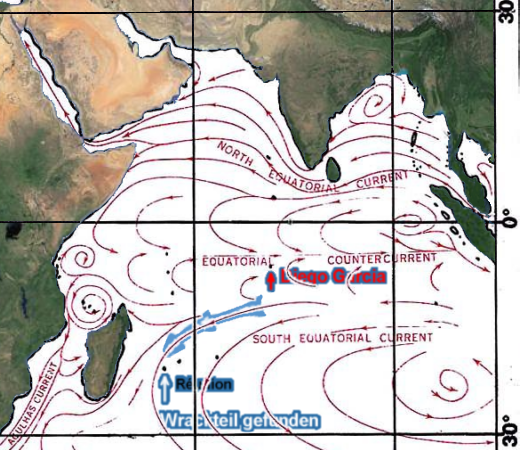 Flug MH370 - Meeresstrungen im Indischen Ozean - Grafik: R.N.