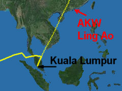 Flug MH370 - Ziel AKW Ling Ao - Grafik: N.R.