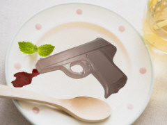 Pudding in Form einer Pistole, Grafik: Samy