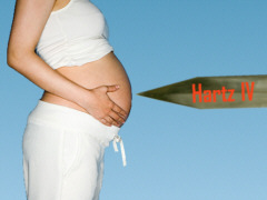 Schwangere und Hartz-IV-Repression - Grafik: Samy