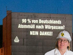 Würgassen und Atom-Ministerin Svenja Schulze - Grafik: Samy - Creative-Commons-Lizenz Namensnennung Nicht-Kommerziell 3.0